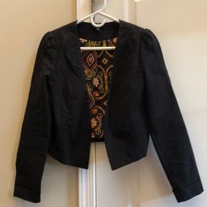 Puff sleeve black blazer